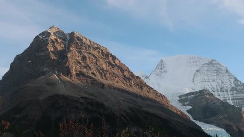 timelapse of a sunset in snowy mountains in canada 