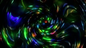 Plasma Twirl Effect. Colorful Dot Animation. Light twist Animation in a glass sphere. Lens Distortion. Refraction. Close UP