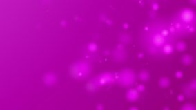 4k Light Purple Light Beams, Bokeh Floating on Flat Purple Background in Motion. Looped 3d Animation of Dynamic Particles Turning in the Air with Bokeh Video