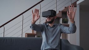 Creative innovation way of working at office being at home. Professional interactive wearable headset technology. New project of startup and business in smart 34 virtual reality.  - Powered by Shutterstock - Get 15% off with code: PIKWIZARD15