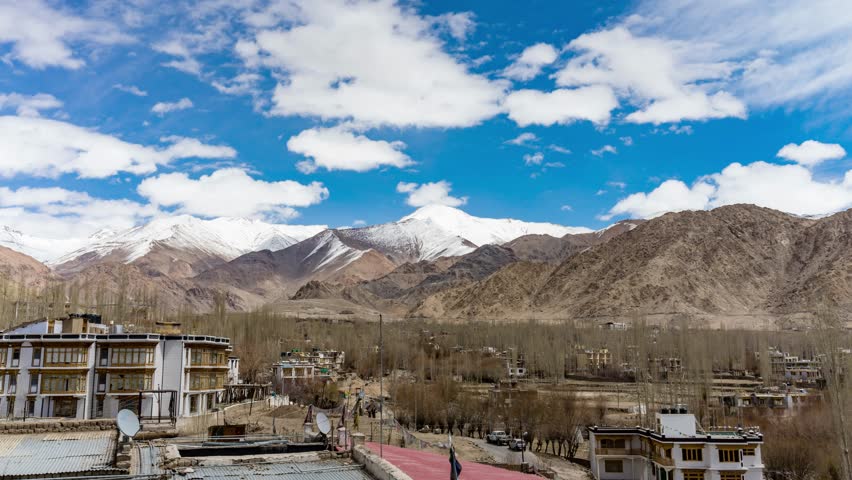 Rooftops view with clouds in a village in India image - Free stock ...