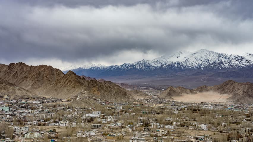 Rooftops view with clouds in a village in India image - Free stock ...