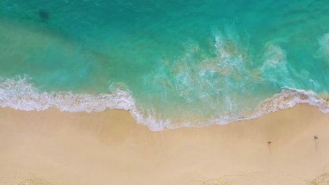 Beach as a background from top view. Turquoise water background from top view. Summer seascape from air. Bali island, Indonesia. Travel - image
