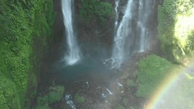 aerial video of Sekumpul Waterfall in Bali