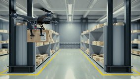 Quadcopter delivers a package from the warehouse.
Loopable 3d animation with flying quadrocopter in a storage room, 4K ProRes. - Powered by Shutterstock - Get 15% off with code: PIKWIZARD15