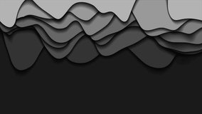 Dark grey liquid waves corporate abstract motion background. Seamless loop. Video animation Ultra HD 4K 3840x2160