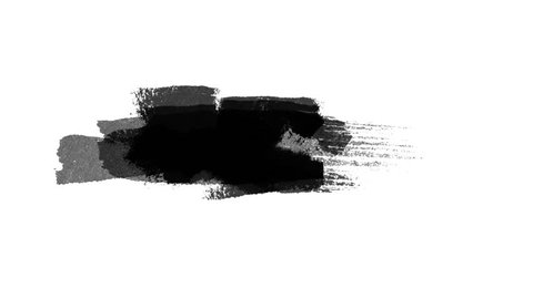 Paint Brush Stroke Frame Intro Background/
Animation of a 4k realistic black and white abstract paint brush stroke, appearing and disappearing drawing a frame background
