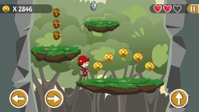 Fake Video Game Jumping Scout For Smartphone With Interface And Buttons. Specially Painted And Animated.