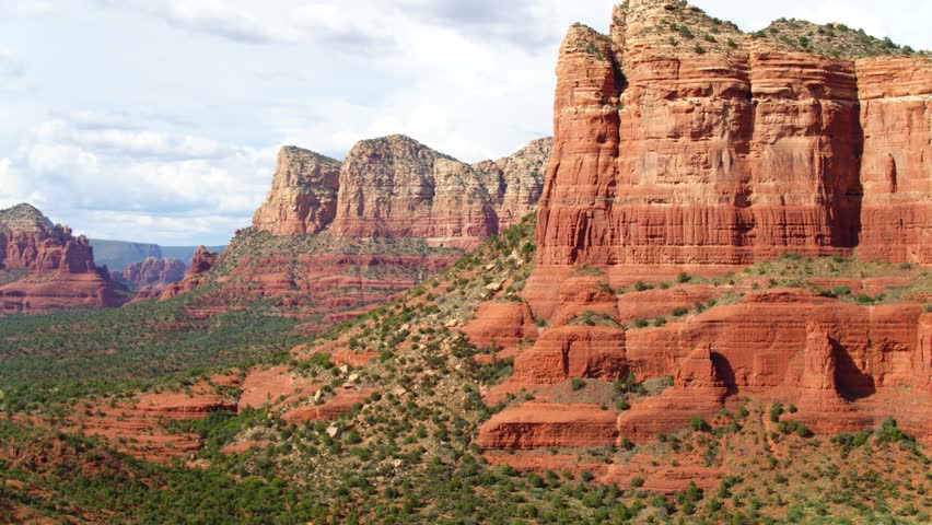 Arizona Desert Cliffs and Canyons, Aerial Drone Shot of Sedona Landscape