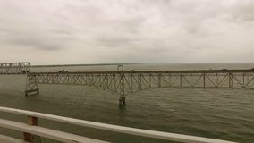 Video shutting from car with Chesapeake Bay Bridge and US-50 road in Maryland 