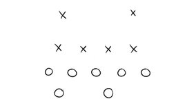 2d Animation motion graphics drawing of an American football game plan diagram of Xs and Os offensive strategy on white and green screen with alpha matte in HD high definition. - Powered by Shutterstock - Get 15% off with code: PIKWIZARD15