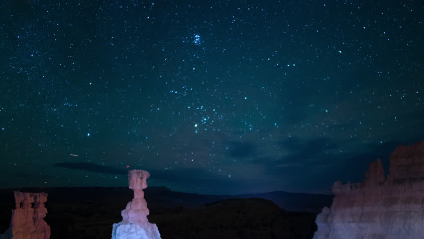Bryce Canyon Milky Way Galaxy Over Thors Hammer Time Lapse