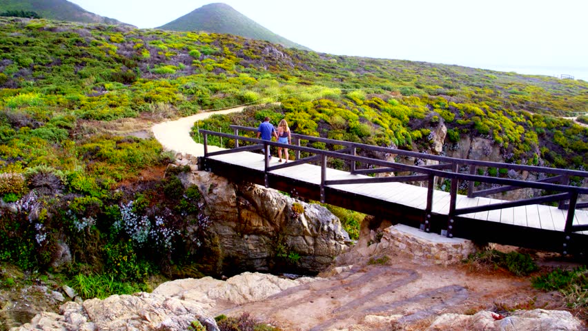 Couple Walk over a Bridge in Big Sur