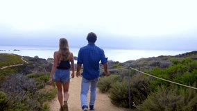 Couple Walking Path in Big Sur