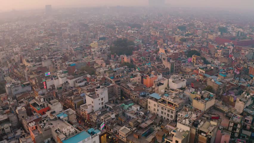 india delhi city center slums roofs Stock Footage Video (100% Royalty ...