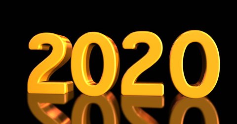 Shiny 2020 Text Animated On Black Stock Footage Video (100% Royalty ...