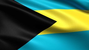 Realistic flag of Bahamas, Seamless looping with highly detailed fabric texture, 4k resolution