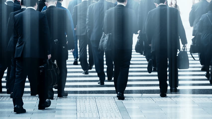 Tokyo commuter scene slow motion