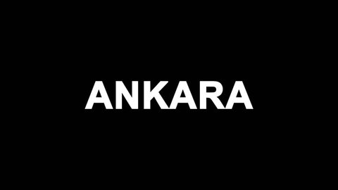 ANKARA Glitch Text Abstract Vintage Twitched 4K Loop Motion Animation . Black Old Retro Digital TV Glitch Effect Including Twitch, Noise, VHS, Distortion.