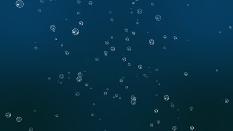 Loopable animation of bubbles rising up in a chaotic manner.