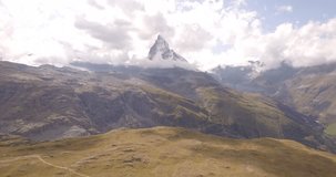 Matterhorn sky view by drone in Switzerland