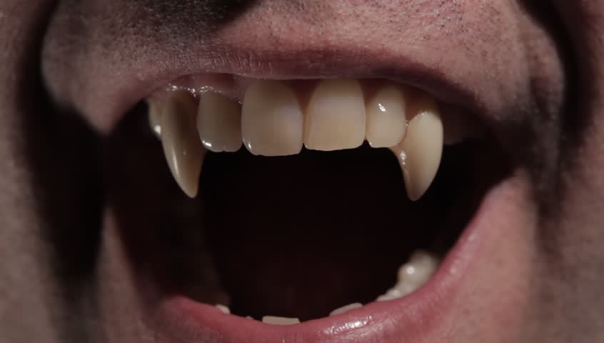 Vampire Shows His Fangs Next Victim Stock Footage Video 100 Royalty