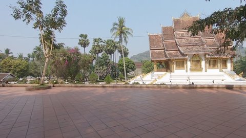 LUANG PRABANG, LAOS - MARCH 2019; Haw Pha Bang Temple 