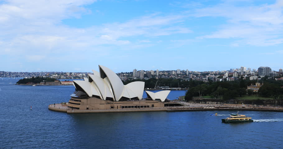 aerial panoramic view sydney opera house Stock Footage Video (100% ...