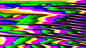 Analog Video Art Multicolor Abstract Shapes & Signal Noise Feedback Manipulation
