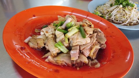 famous ipoh chicken rice , hawker food