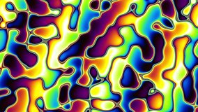 Moving random wavy texture. Psychedelic animated background. Looping footage.