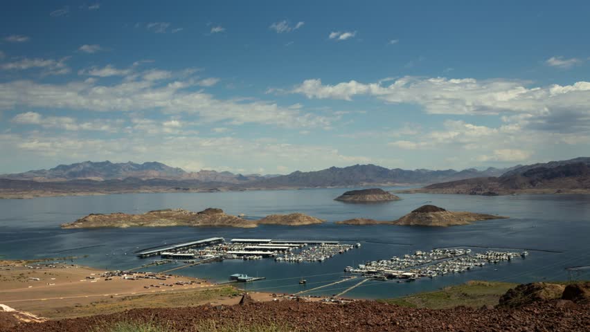 Boats Driving Around Marina at Lake Mead