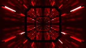 Red Technological Loopable Abstract Disco Tunnel 