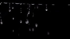 Dripping water (rain) on a black background