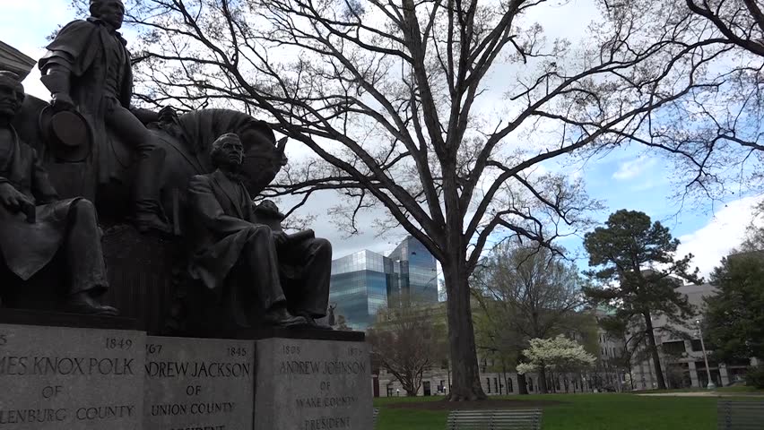 President Polk Jackson and Johnson statue at North Carolina State Capitol Building