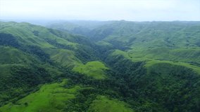 Aerial Video of wonderful green hills scenery in Sumba Island, Indonesia