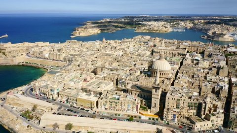 Aerial view of Valletta city. Malta island