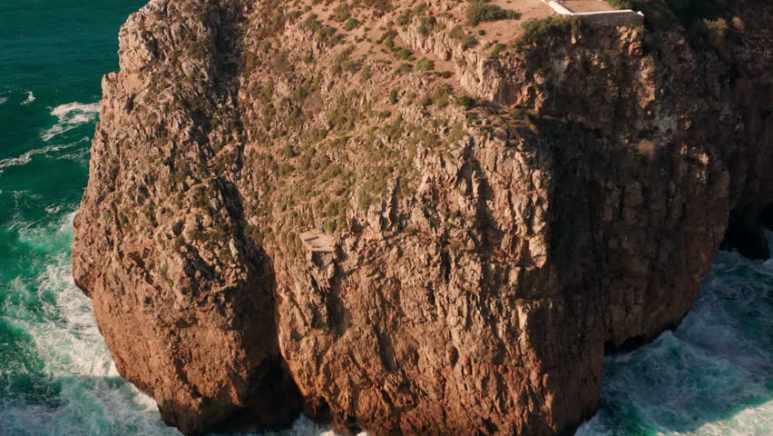 Aerial: The light of Cabo de São Vicente in Portugal.