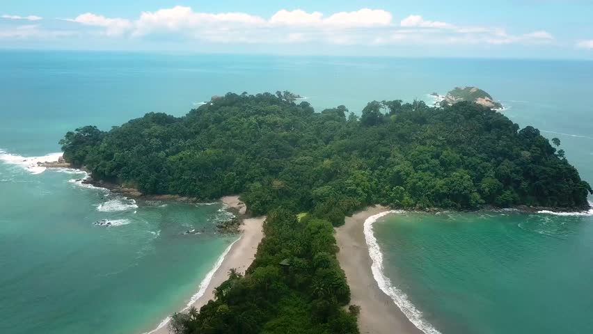4K drone shot over the National Park Manuel Antonio, Costa Rica.