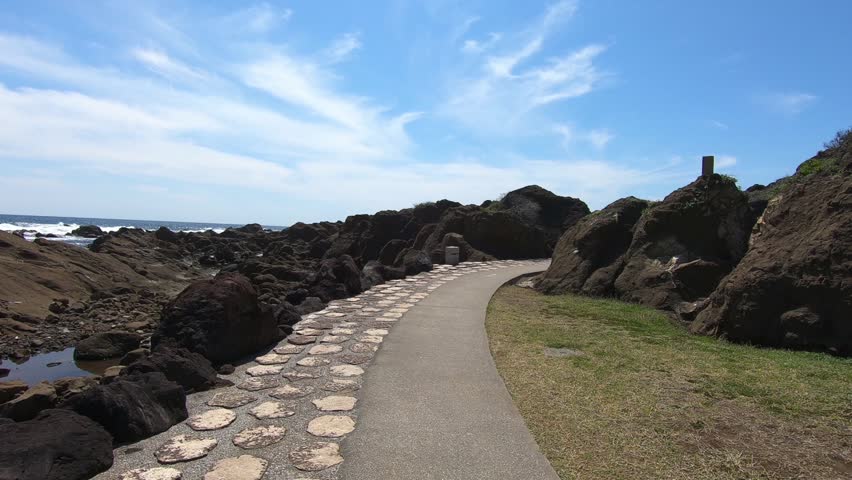 Walk the rock near the coast
