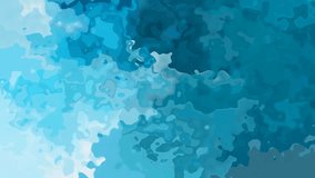 abstract animated twinkling stained background seamless loop video - watercolor splotch effect - turquoise cerulean blue color