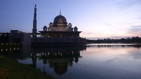 Beautiful view of Putra Mosque in Putrajaya smart city.