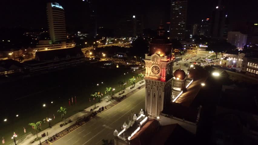 Elevated view over the ancient Sultan Abdul Samad Building in Kuala Lumpur,  Malaysia