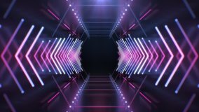 Abstract Neon Hexagon Tunnel endless seamless looped animated background. Technology 4K video concept. Moving forward inside fluorescent ultraviolet glowing light lines.  - Powered by Shutterstock - Get 15% off with code: PIKWIZARD15