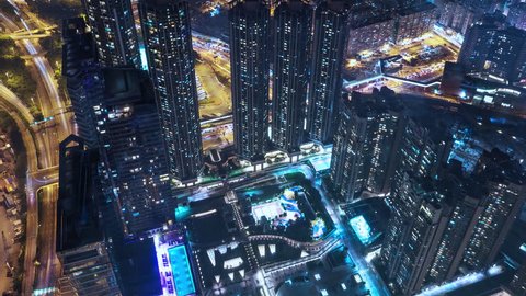 Modern architecture of Hong Kong at night