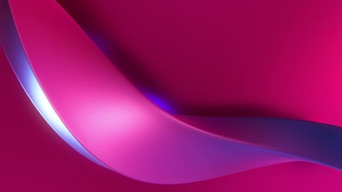 Abstract bended metallic form rotation 3d render animation. Colorful animation background.