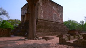 4K video of archaeological site in Sukhothai historical park, Thailand.
