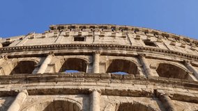 Details of the famous Amphitheatrum Flavium known as Colosseum in Rome, Italy