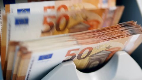 Counting mechanism is processing euros