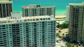 Aerial heli Miami footage 4k